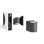 D'Lite Applique Murale Vossem Aluminium Noir | IP54 - Convient Pour 1x GU10