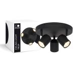D'Lite Plafonnier Trop Métal Sablonneux Noir | Convient Pour 3x GU10