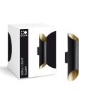 D'Lite Wandlamp Nura Aluminium Zwart Up & Down 7W 250lm - 830 Warm Wit | IP44