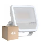Voordeelpak 4x Ledvance LED Floodlight Aluminium Wit 41W 6000lm 100D - 840 Koel Wit | IP66 - Symmetrisch